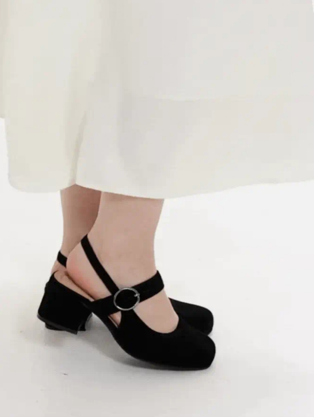 Slingback Mary Jane -NWB-9WW SUEDE Black